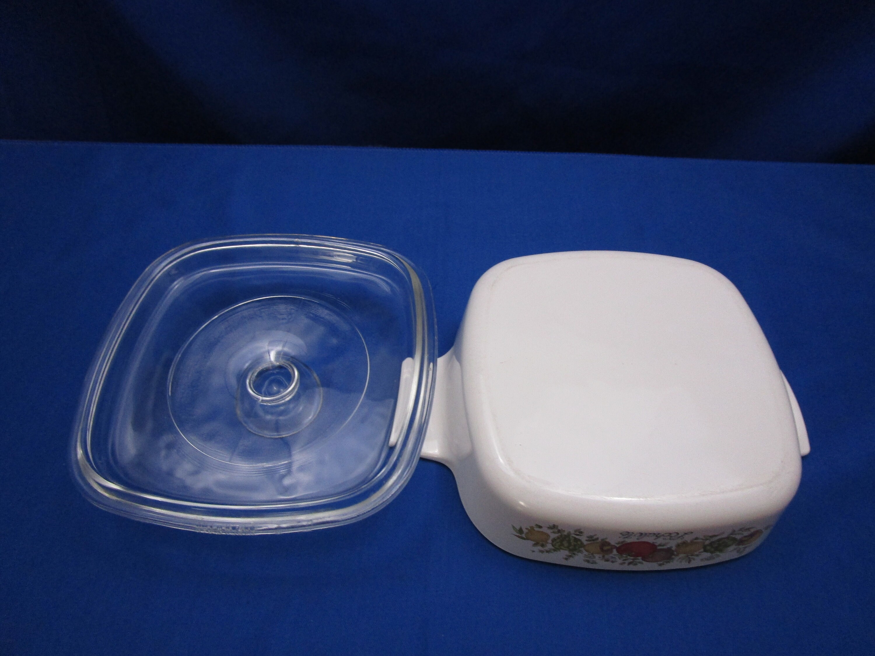 Vintage CorningWare Spice of Life 1 Quart Casserole Dish with Glass