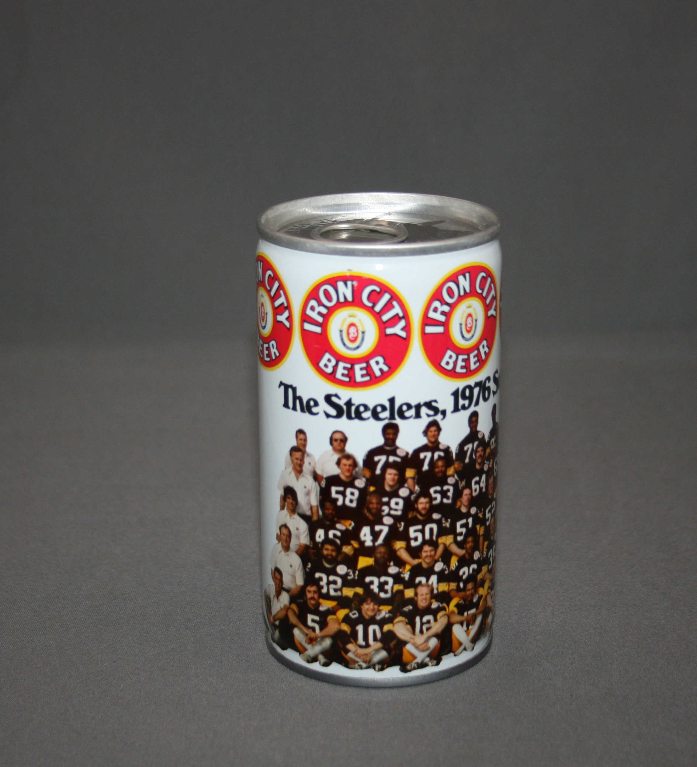 Vintage Iron City Beer Steelers 1976 Super Bowl Champs Steel Can Pull