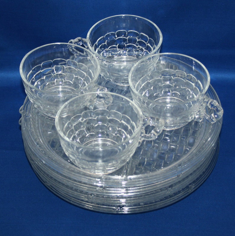 Set of 4 Vintage Paden Glass Co DORSET Provincial Crystal Etsy