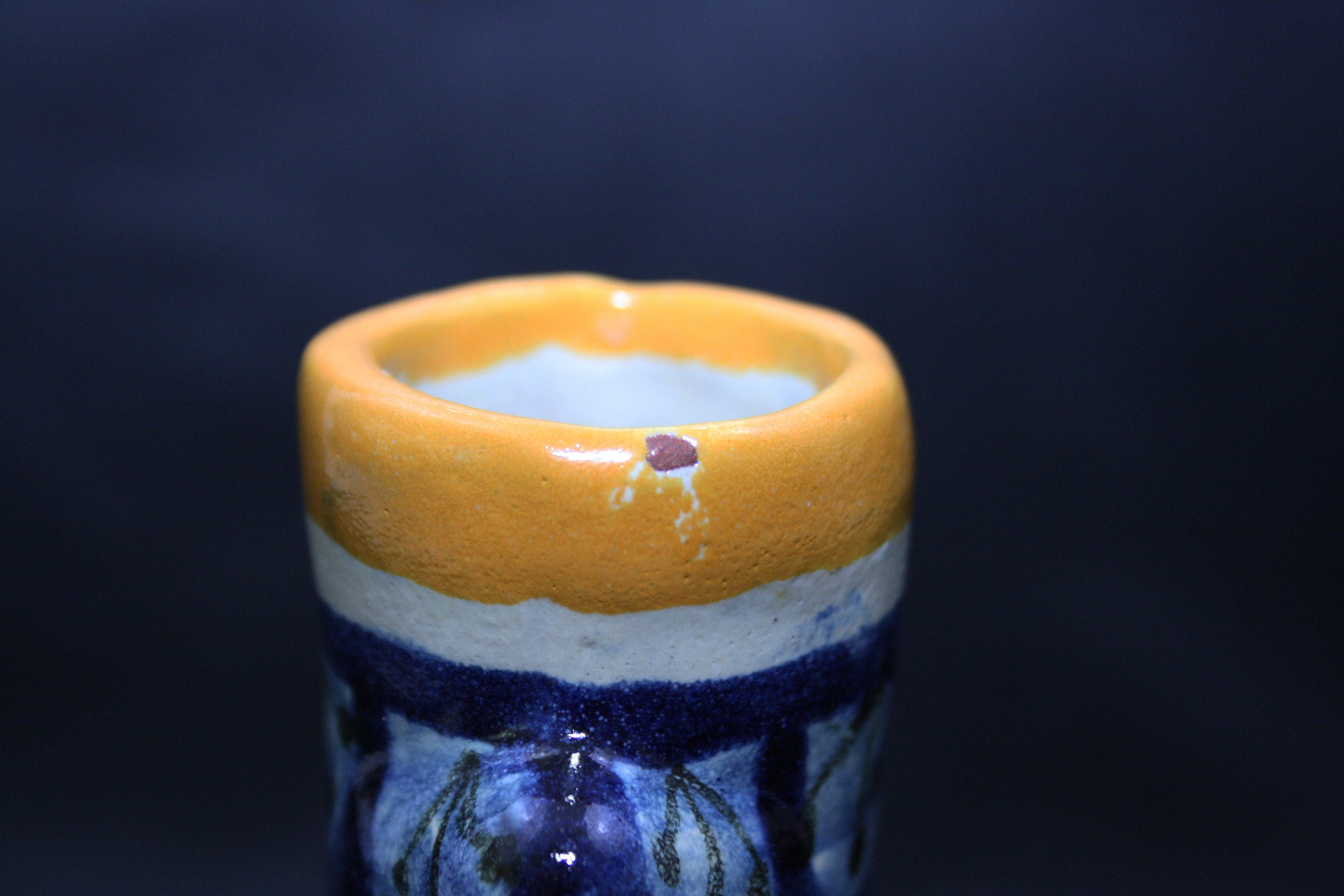 Vintage Mexican Earthenware Candelabra Signed Pinal Mexico Hand Made