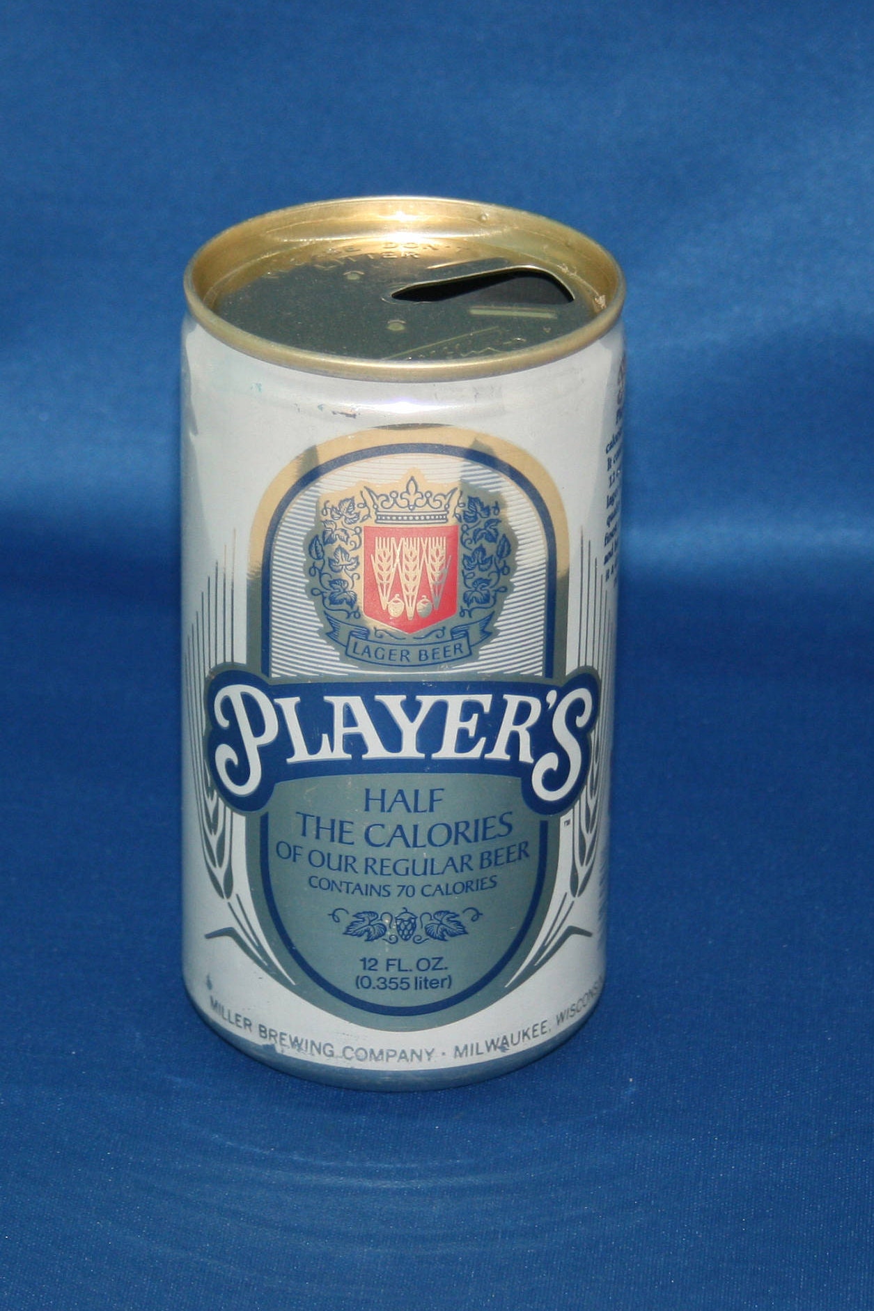 Vintage Miller Player’s Lager Beer Pull Tab Aluminum Can 12 Oz Opened