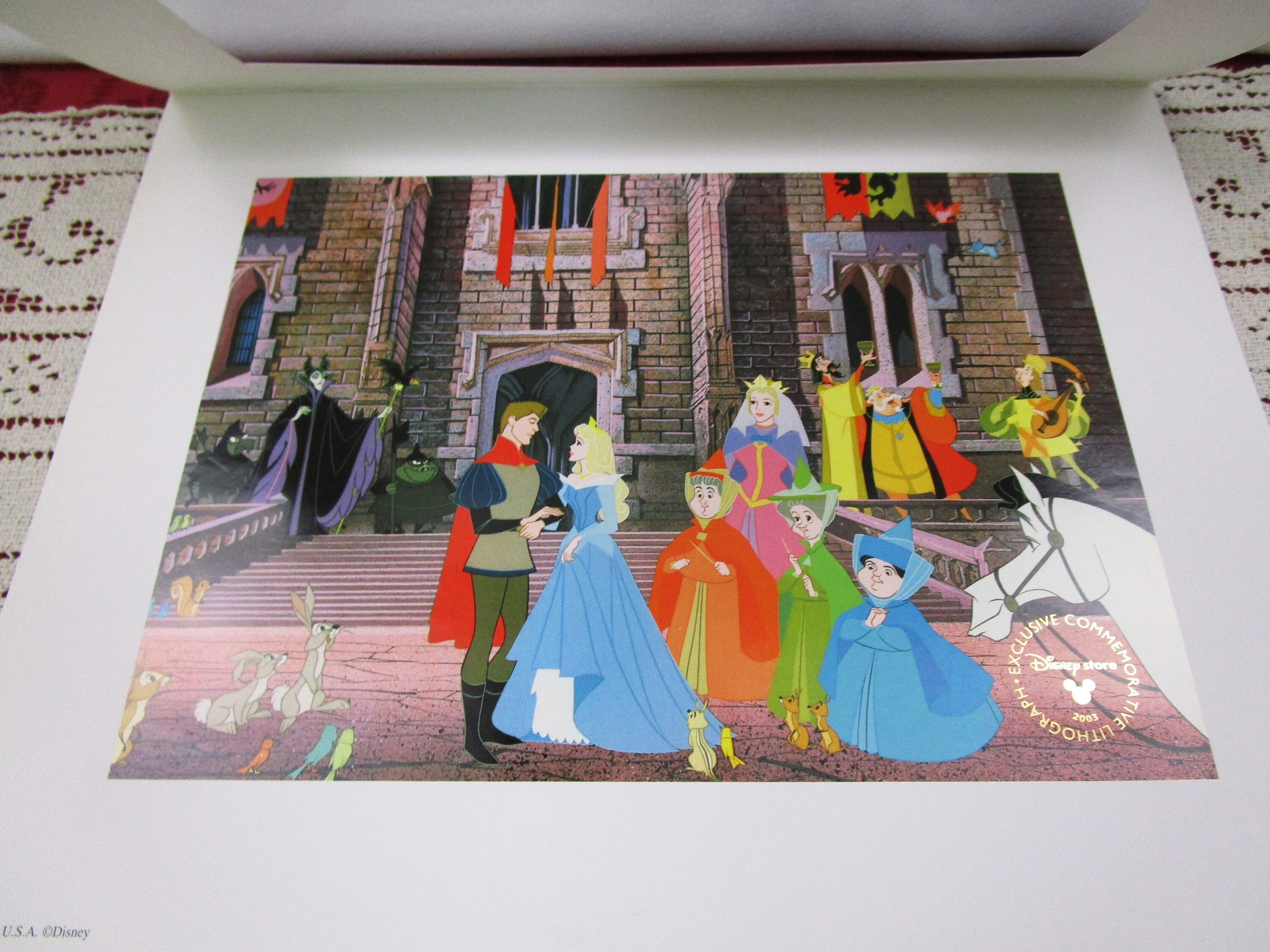 Vintage Disney Sleeping Beauty Commemorative Lithograph, Disney Store