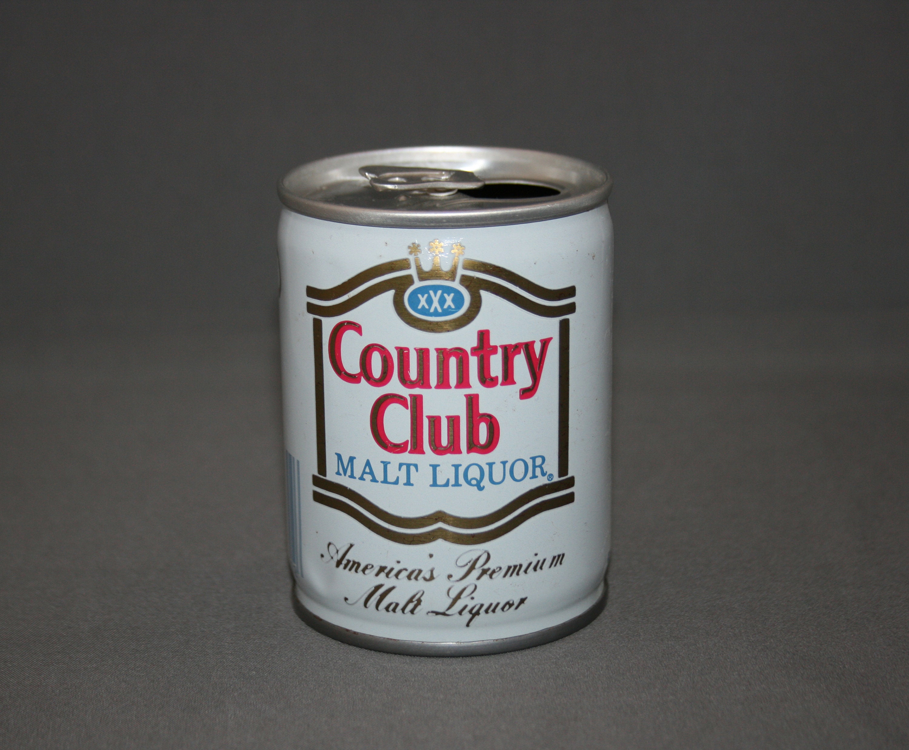 Vintage Country Club Malt Liquor Steel Can Safety Tab Opened & Empty