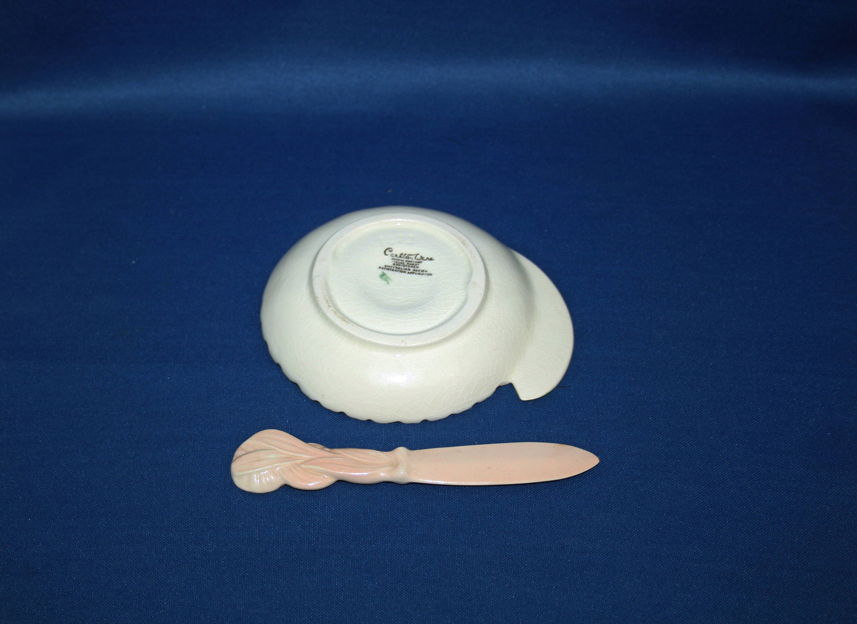 Vintage Carlton Ware Sunflower Butter Dish and Knife Jam or Preserves