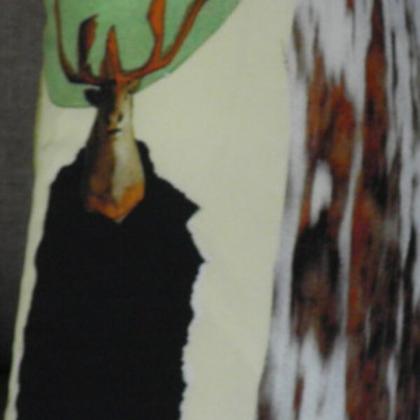 coussin cerf dessin original