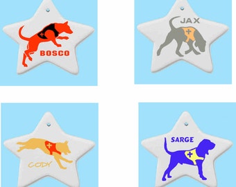 7 custom search dog ornaments  - NEW DESIGNS FOR 2018
