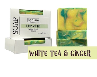 White Tea & Ginger Organic Soap ll Unwind ll Palm Free Soap • Vegan • Made with Organic Oils and Butters •