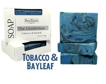 The Gentleman, Tobacco & Bayleaf Scented Masculine Handmade Soap • Vegan • Palm-Free Soap • Made With Organic Oils  Butters •