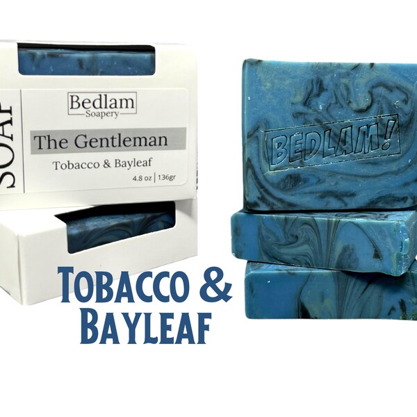 The Gentleman, Tobacco & Bayleaf Scented Masculine Handmade Soap • Vegan • Palm-Free Soap • Made With Organic Oils  Butters •