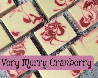 Cranberry & Plum Bar Soap •  Very Merry Cranberry Soap • Organic Soap Bar • Vegan • Handmade Soap