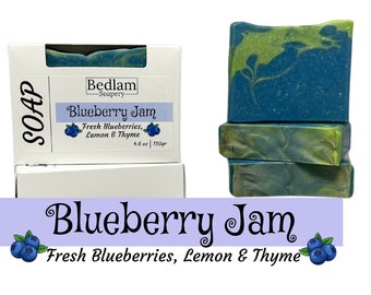 Blueberry Jam Bar Soap •  Blueberry & Thyme Soap • Organic Soap Bar • Vegan • Handmade Soap