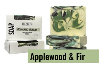 Applewood & Fir Needle, Woodland Wonder Scented Masculine Handmade Soap • Vegan • Palm-Free Soap • Made With Organic Oils  Butters •