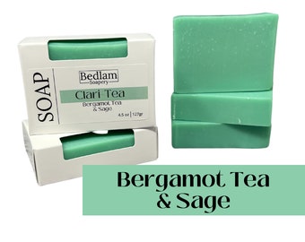 Bergamot Tea & Sage Organic Soap ll Clari-Tea ll Palm Free Soap • Vegan • Made with Organic Oils and Butters •