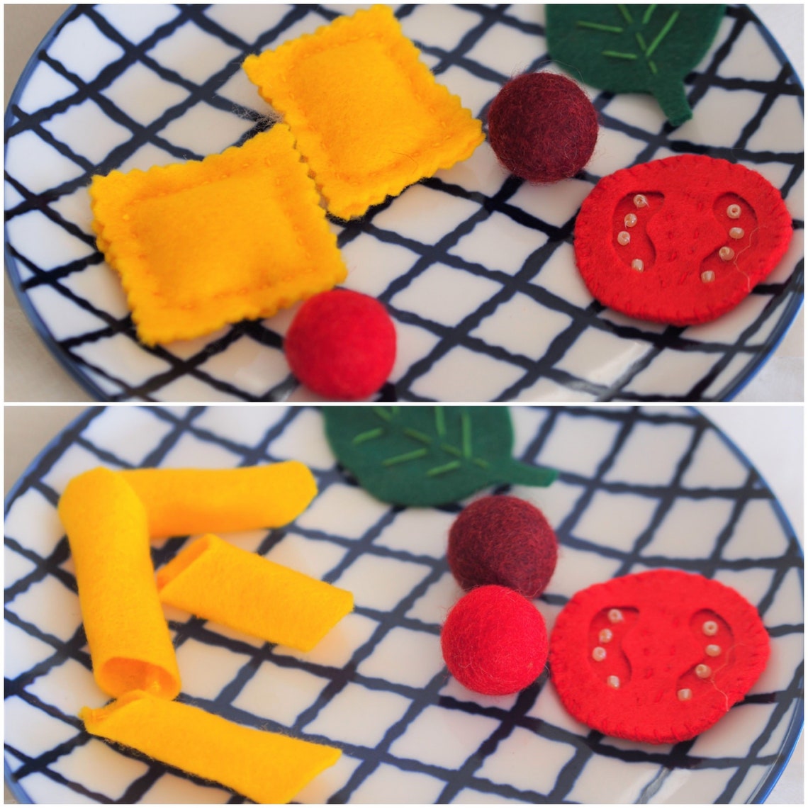 SET.Pasta felt.Food.Toy. 10 items 2 slices of tomatoes2 Etsy