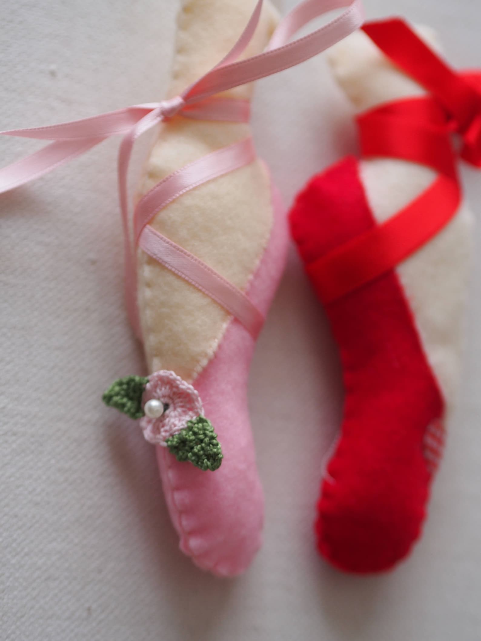 ballet shoe. pink felt. hand made.silk ribbons,crochet flower.party favor,ornament to a gift,cabinet,toy,pin cushion.valentine ballet shoe. pink felt. hand made.silk ribbons,crochet flower.party favor,ornament to a gift,cabinet,toy,pin cushion.valentine