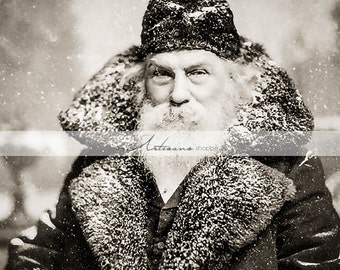 Santa Claus Antique Photograph Father Christmas - Digital Download Printable Instant Art - Paper Craft Scrapbook Altered Art - Vintage Santa