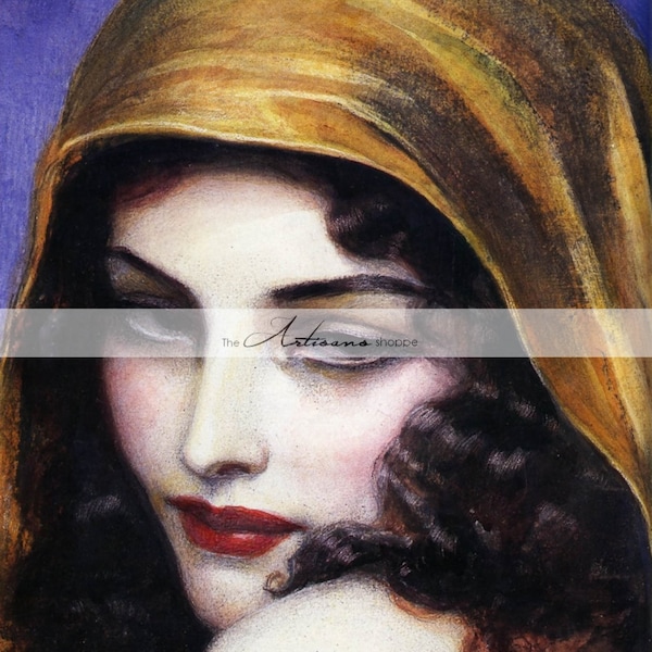 Printable Art Download - Gypsy par Wladyslaw T Benda vintage Gypsy Art Image - Paper Crafts Altered Art Scrapbook - Beautiful Gypsy Woman Art