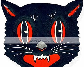 Instant Download Printable Art Vintage Black Cat Halloween | Etsy