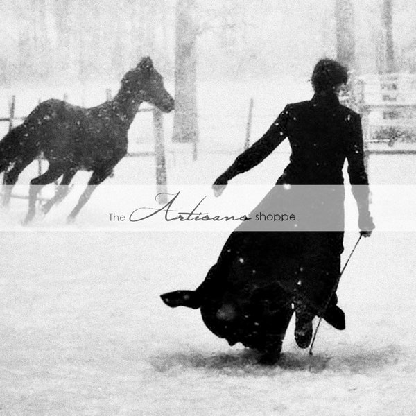 Horse Training 1899 by Félix Thiollier Emma - Digital Download Printable Instant Art - Paper Crafts - Black & White Photography Equine Art