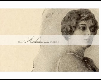 Printable Instant Download - The Right Woman Portrait Antique Vintage Art Image - Paper Crafts Scrapbook Altered Art - Modern Art Lady Girl