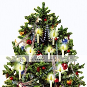 Vintage Christmas Tree Image: Antique Victorian Art (Digital Download)