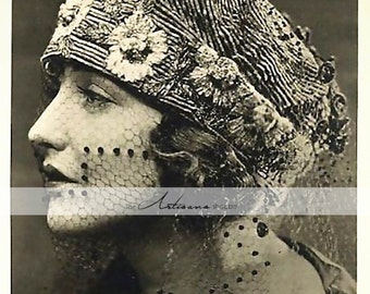 Instant Download - Antique Portrait of Agnes Ayres Beautiful Woman Actress Silent Film - Paper Crafts Altered Art - Antique Photography