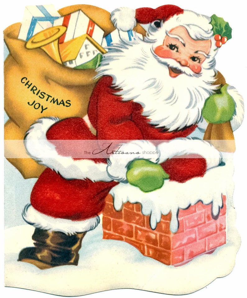 Printable Instant Download Christmas Card Santa Claus - Etsy