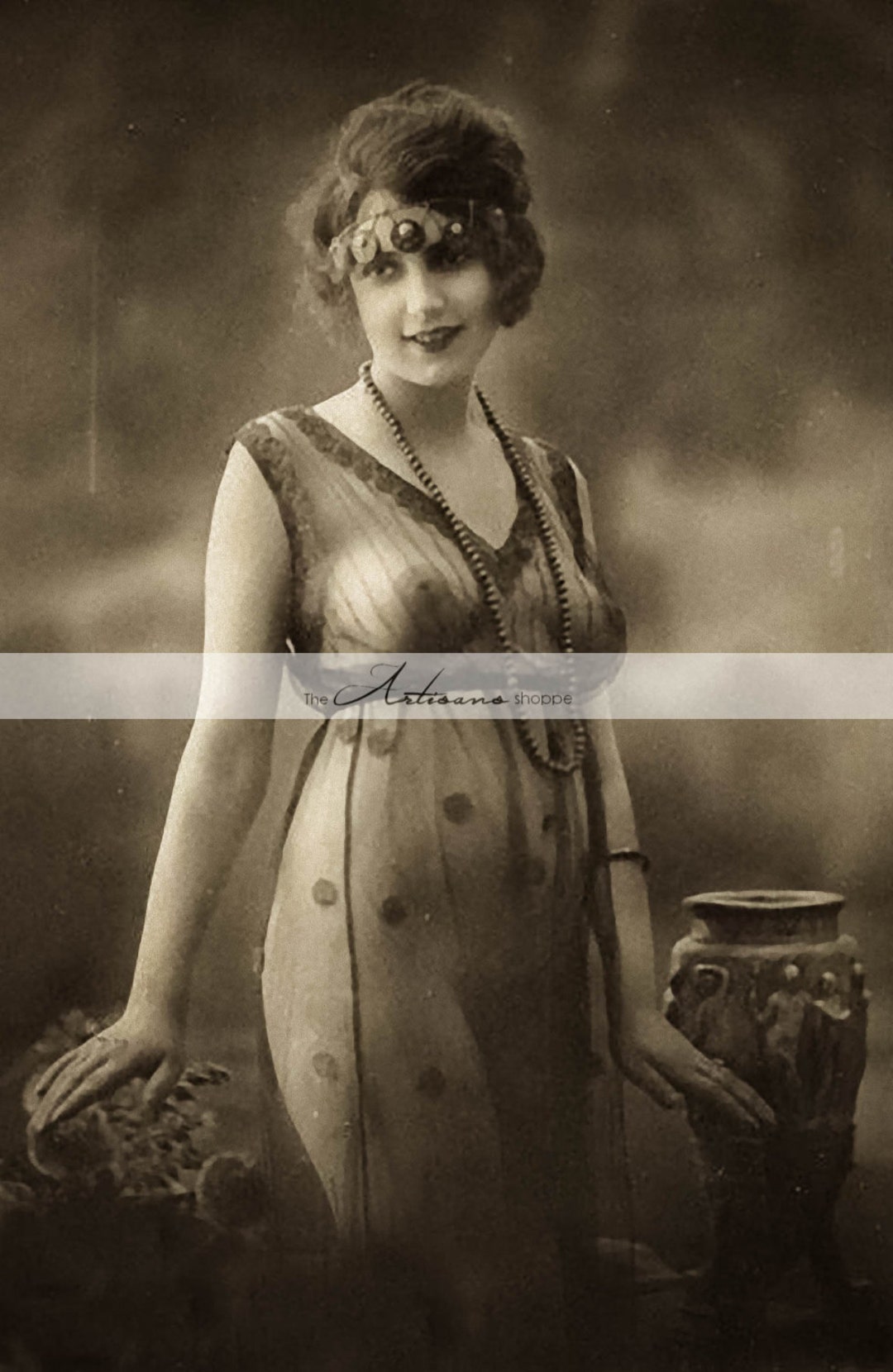 Vintage Nude Flapper Pin up Woman Antique Portrait Photograph