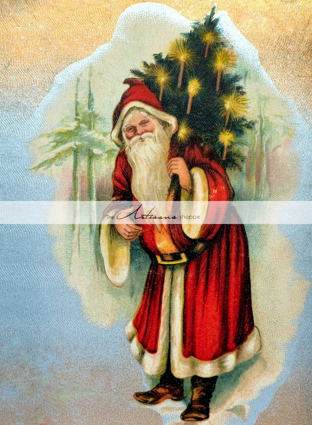 Instant Printable Download Santa Clause Christmas Antique Postcard ...