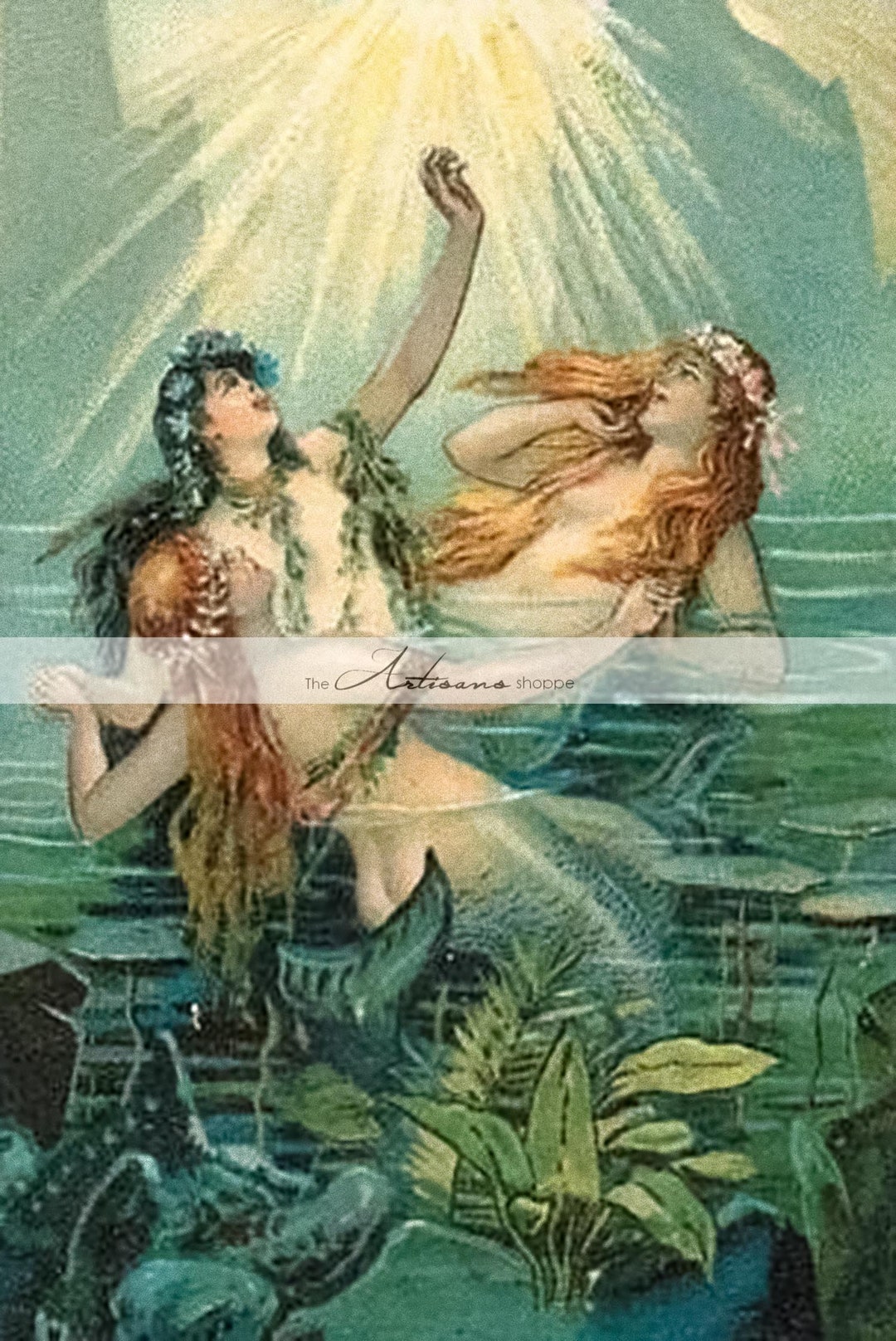 Digital Download Printable Art Sun Love Mermaids Sirens Sea Ocean ...