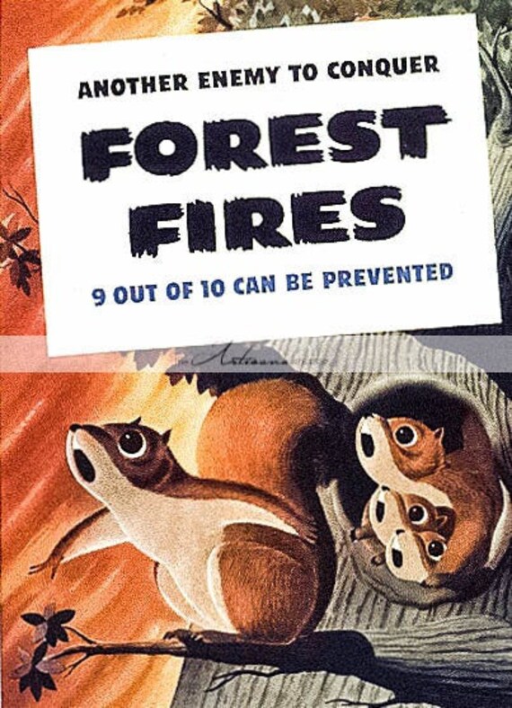 Instant Download Printable Art Forest Fires Prevention | Etsy