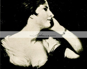 Digital Download Printable - Victorian Woman Profile Portrait Beautiful Antique Vintage Art Image - Paper Crafts Scrapbooking Altered Art