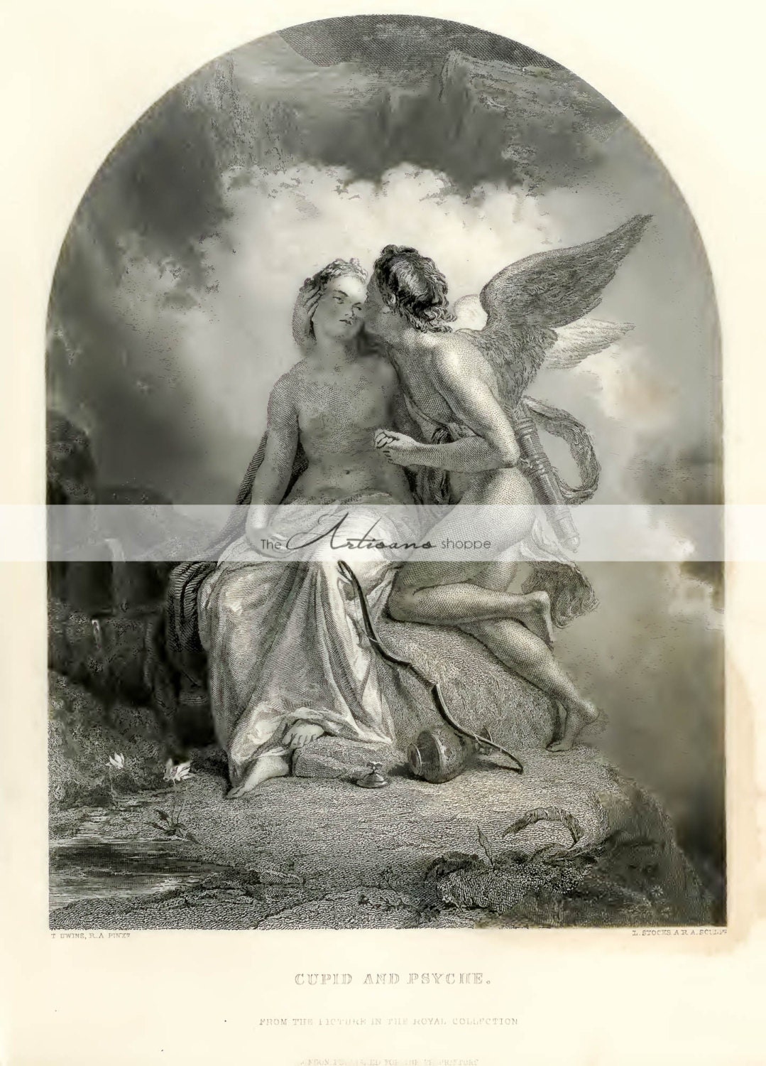 Digital Download Printable Art Cupid & Psyche Renaissance Etsy