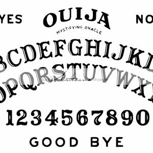 Instant Art Printable Download - Ouija Board Image - Paper Crafts Altered Art Scrapbook - Mystical Ouija Fortune Talking Spirit Board