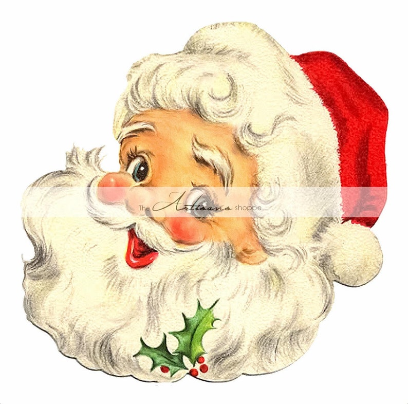 Instant Art Printable Download Vintage Santa Claus Clip Art - Etsy