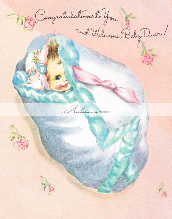 Vintage Bienvenue Bebe Douche Cadeau Bebe Fille Rose Carte Etsy Vintage Bienvenue Bebe Douche Cadeau Bebe Fille Rose Carte Etsy