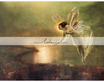 Digital Download Printable Art - Spirit of the Night by John Grimshaw Antique Vintage Fairy Fairies Art - Paper Crafts Scrapbook Altered Art