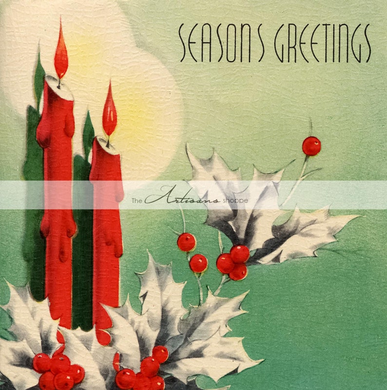 Digital Download Printable Art Christmas Card Seasons - Etsy