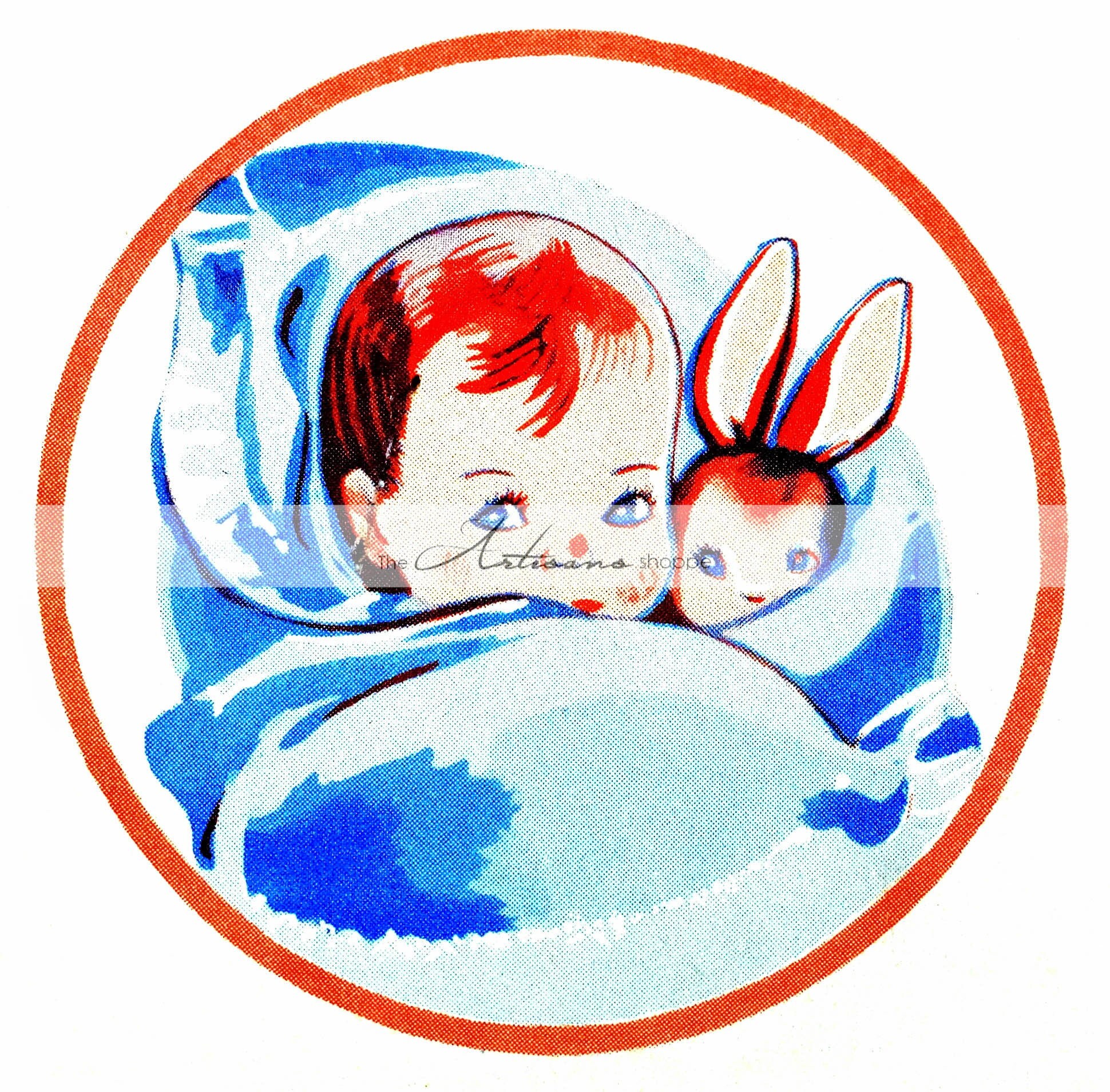 Printable Instant Download Art Baby Blue Boy Bunny Newborn Etsy