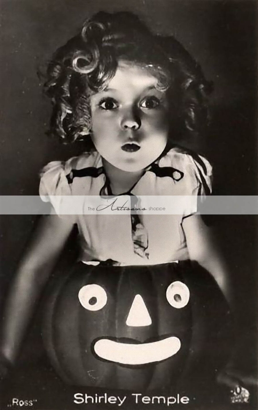 Digital Download Printable Art Shirley Temple Halloween Pumpkin Paper Crafts Scrapbooking ...