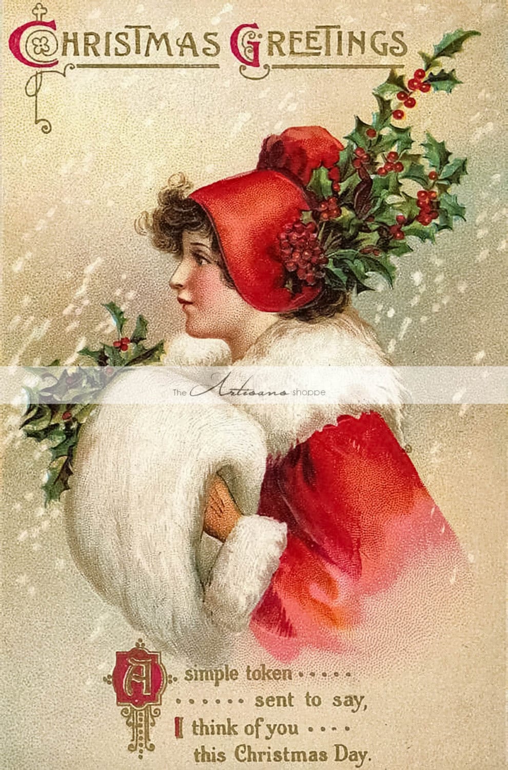 Instant Download Printable Art Victorian Christmas Postcard  Etsy