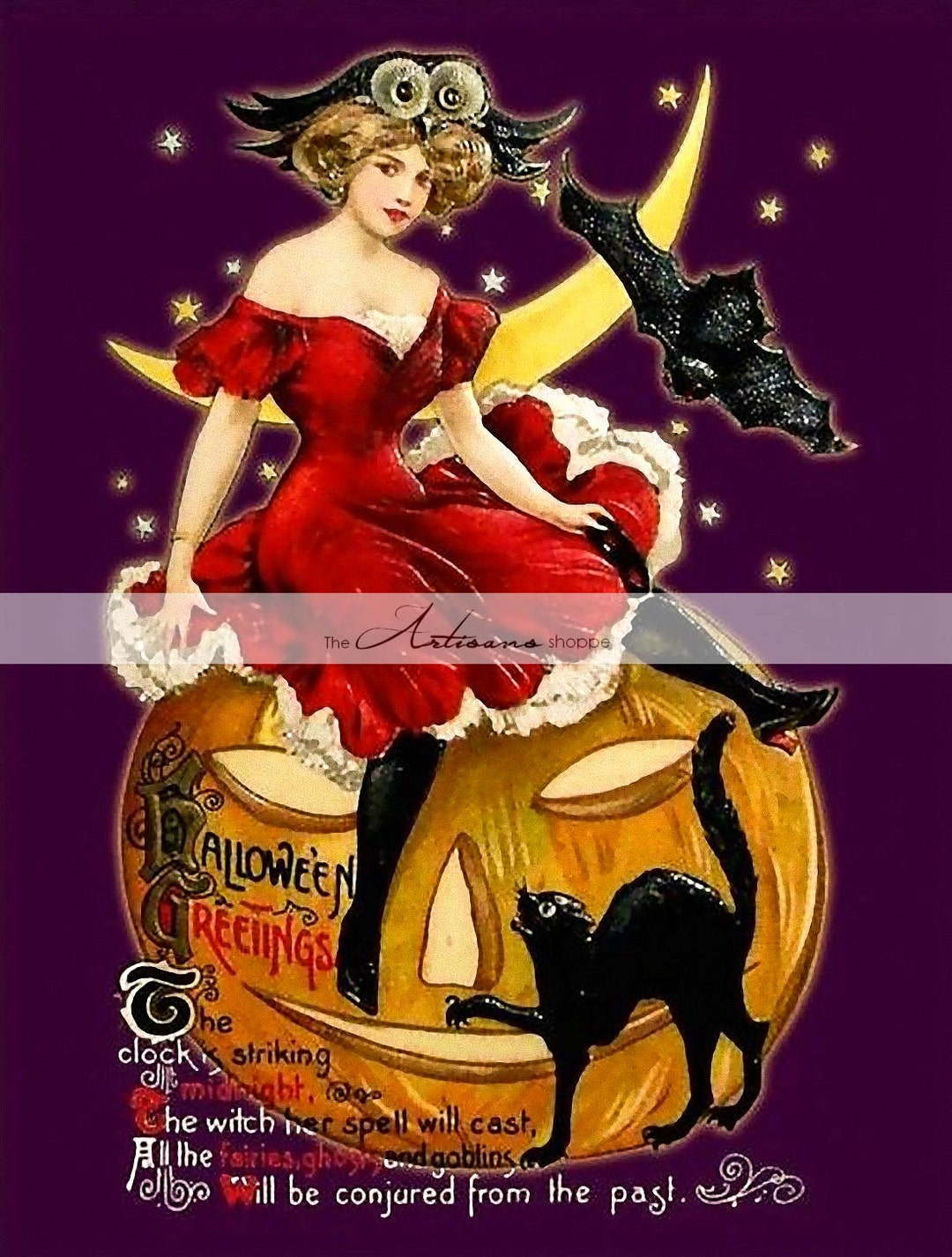 Digital Download Printable Art Vintage Halloween Witch - Etsy