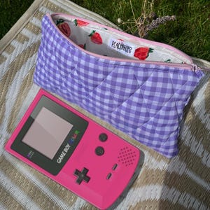 Game Boy Advance SP & Game Boy Color Case – Quilted Retro Console Sleeve, Handmade Padded Protective Cover