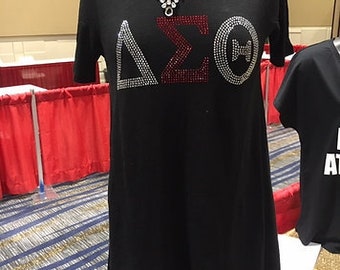 Delta Sigma Theta Rhinestone Tunic Black