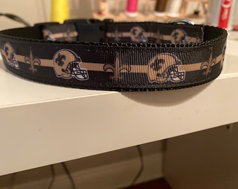 1" New Orleans Saints Football (black) Collar