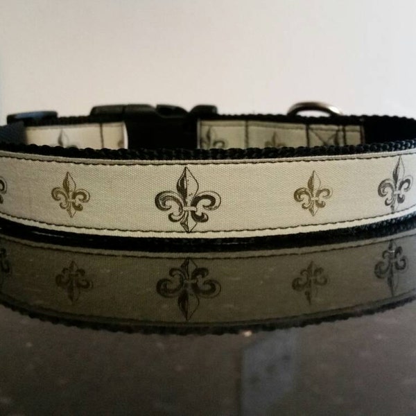 Leather Fleur De Lis Dog Collar Etsy