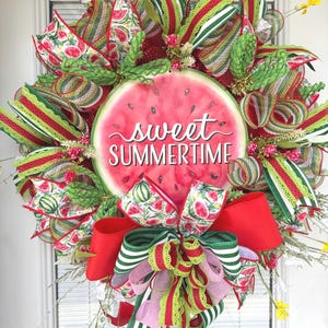 Watermelon Wreath for front door, Sweet Summertime Wreath, Watermelon Wreath, Farmhouse Summer Wreath, Whimsical Wreath, Summer Door Decor,