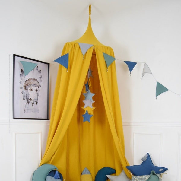 Canopy, Baldachin, Reading Nook, Hanging Play Tent, Hanging canopy, Bed Canopy, Children's Canopy, Hanging Teepee, Ochre, Kids Play Tent