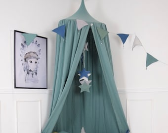 Green Baldachin, Nursery Canopy, Hanging Play Tent, Sage Crib canopy, Play Canopy, Children's Canopy, Bed Canopy, Reading Nook, Hanging Tent