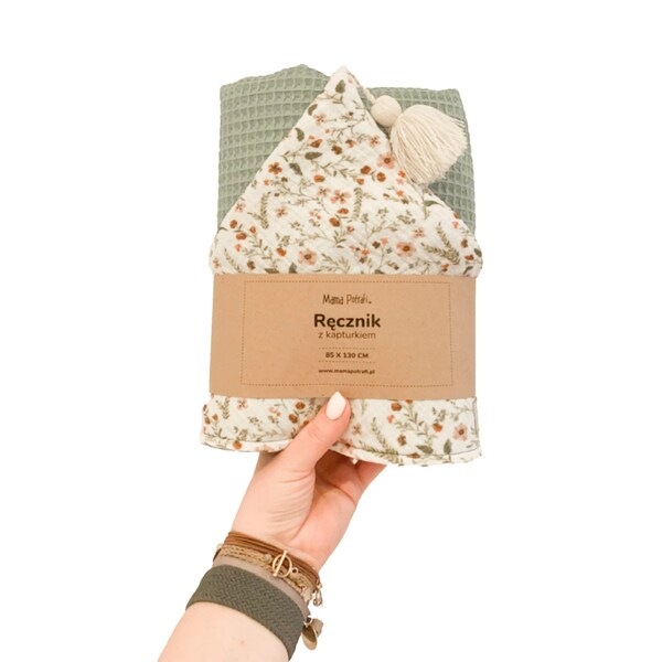 Serviette pour enfants, serviette à capuchon, serviette pour bébé, serviette pour filles avec gland, serviette absorbante, serviette de bain, cadeau pour bébé, cadeau de douche pour bébé, tout-petit, fleurs